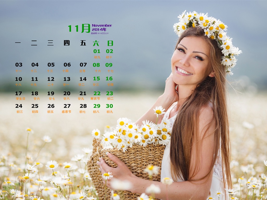 Ноябрь 2014 Календарь обои (1) #19 - 1024x768