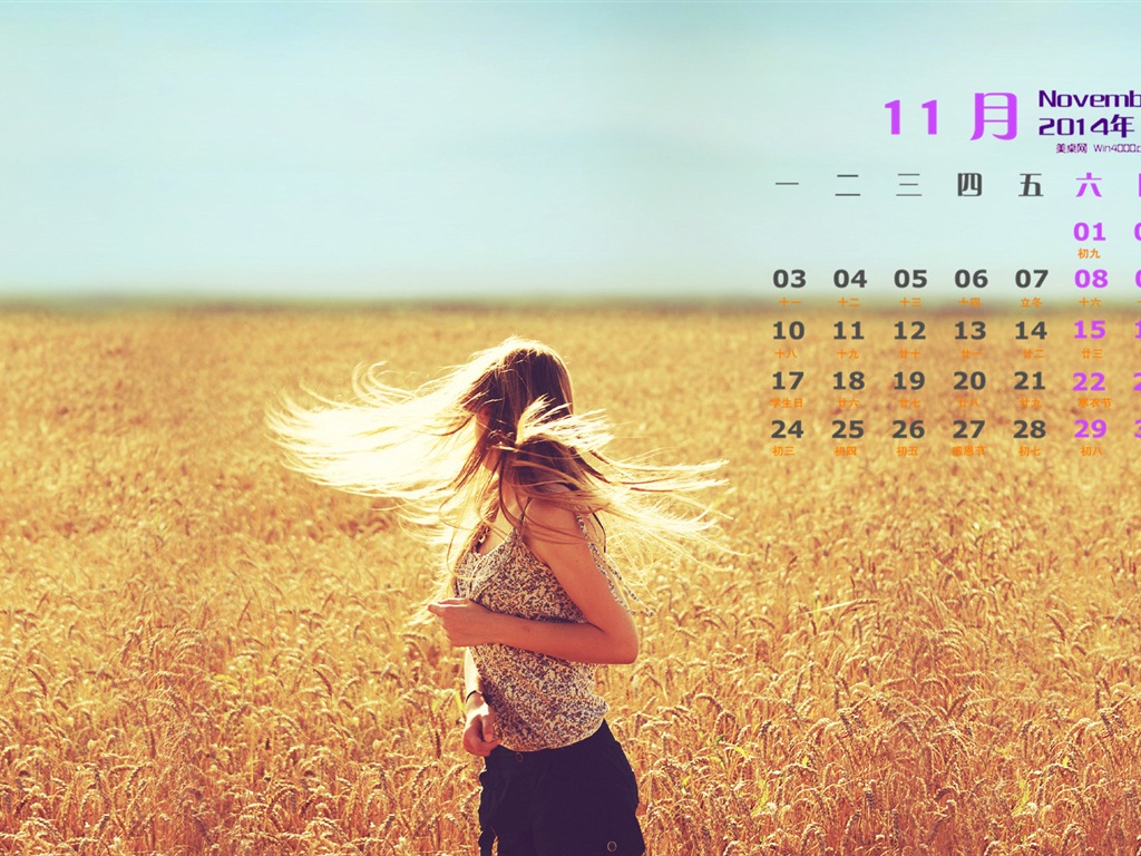 Ноябрь 2014 Календарь обои (1) #20 - 1024x768