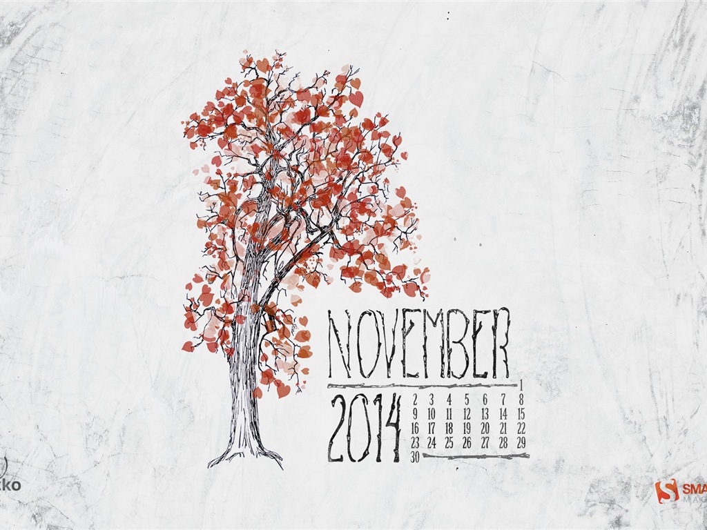 Ноябрь 2014 Календарь обои (2) #7 - 1024x768