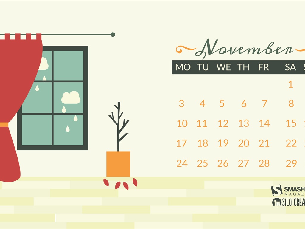 Ноябрь 2014 Календарь обои (2) #10 - 1024x768