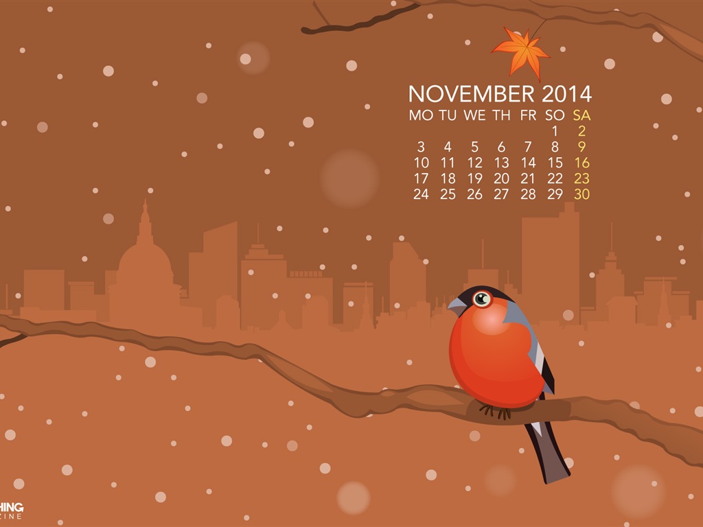 Ноябрь 2014 Календарь обои (2) #13 - 1024x768