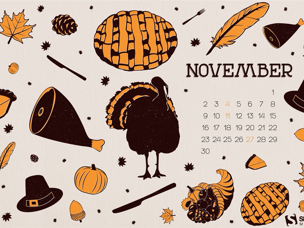 Ноябрь 2014 Календарь обои (2) #14 - 1024x768