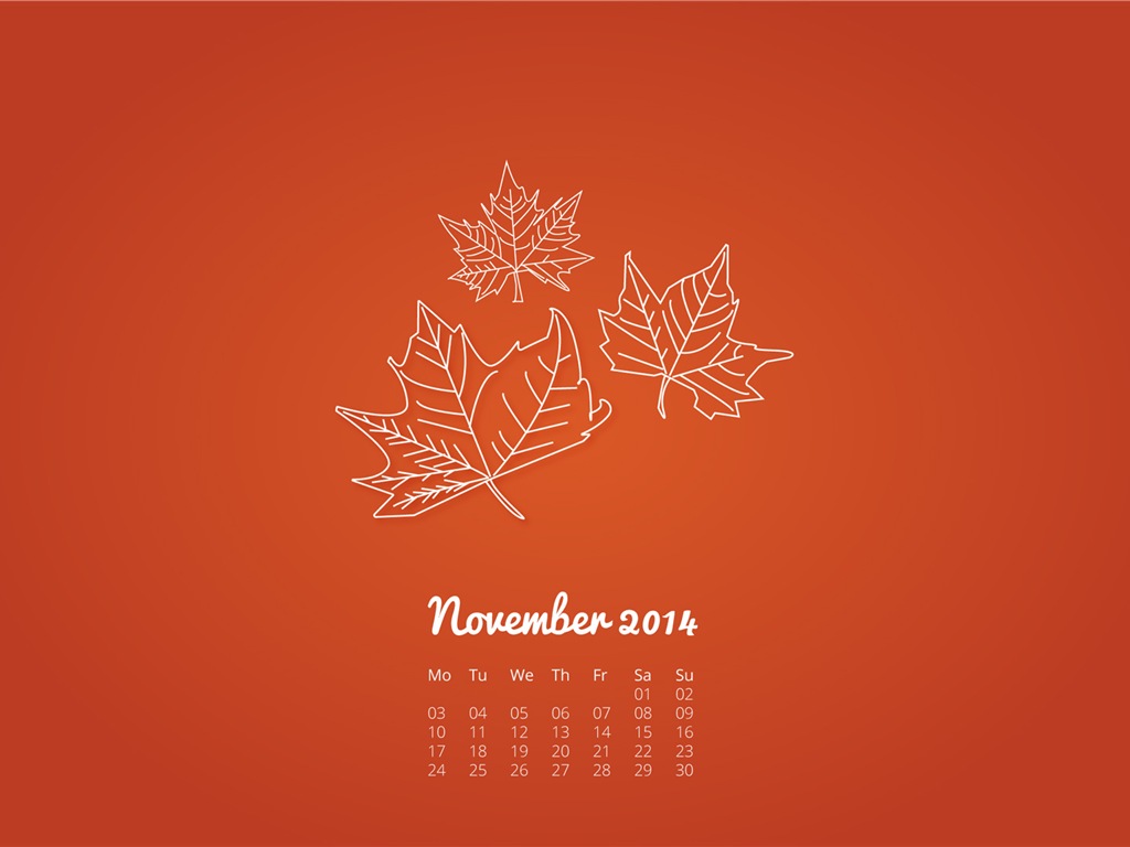 Ноябрь 2014 Календарь обои (2) #18 - 1024x768