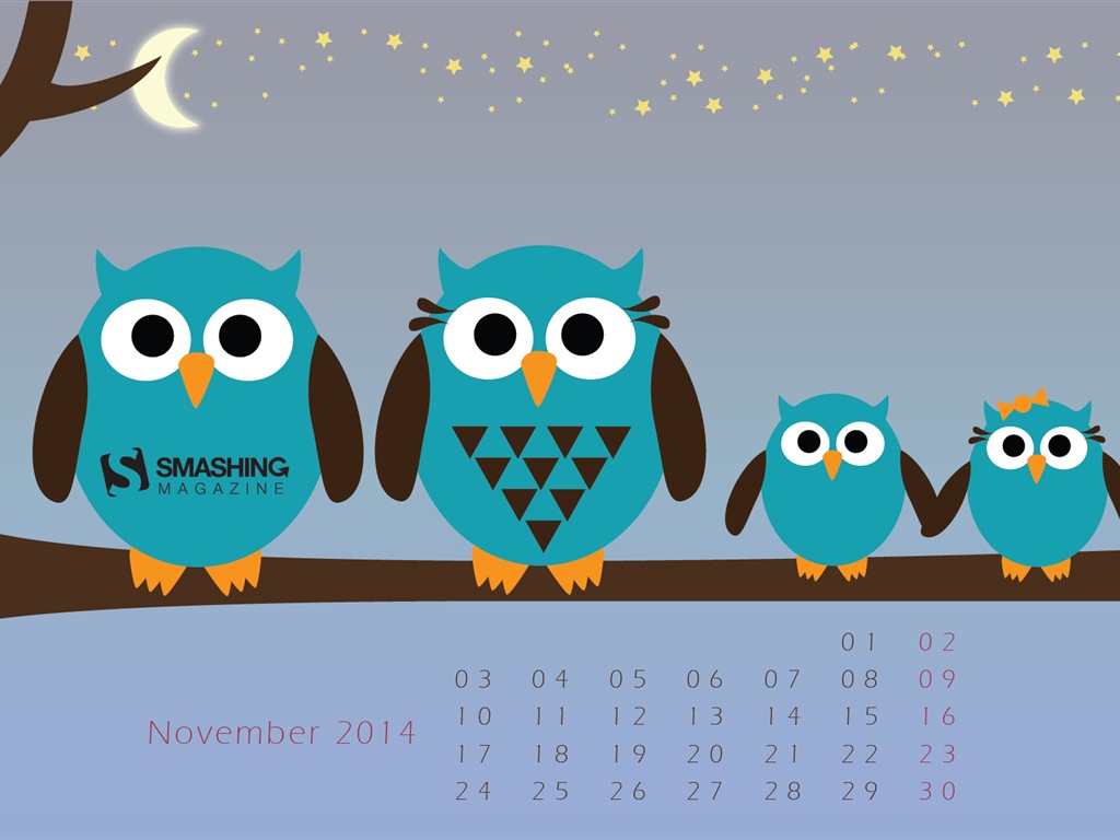 Ноябрь 2014 Календарь обои (2) #20 - 1024x768