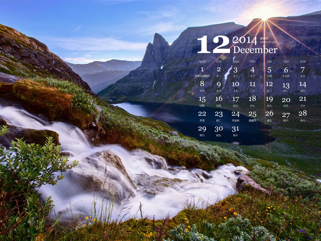 Декабрь 2014 Календарь обои (1) #14 - 1024x768