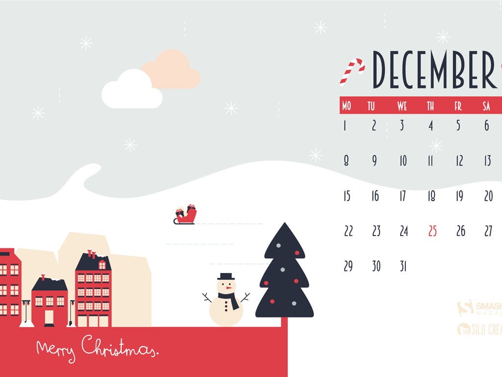 December 2014 Calendar wallpaper (1) #16 - 1024x768