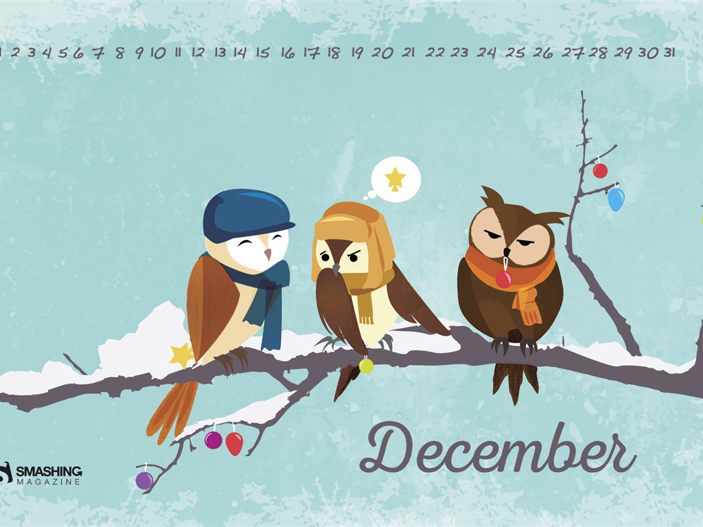 2014年12月カレンダー壁紙（2） #16 - 1024x768