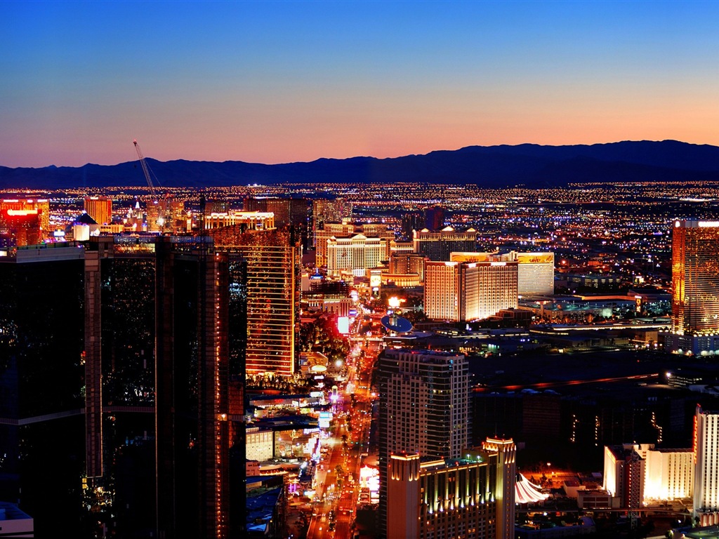 Hermosa noche en fondos de pantalla de alta definición de Las Vegas #12 - 1024x768