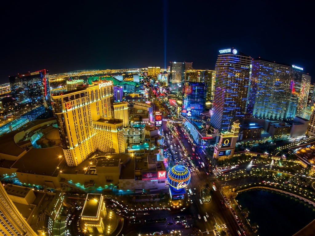 Hermosa noche en fondos de pantalla de alta definición de Las Vegas #13 - 1024x768