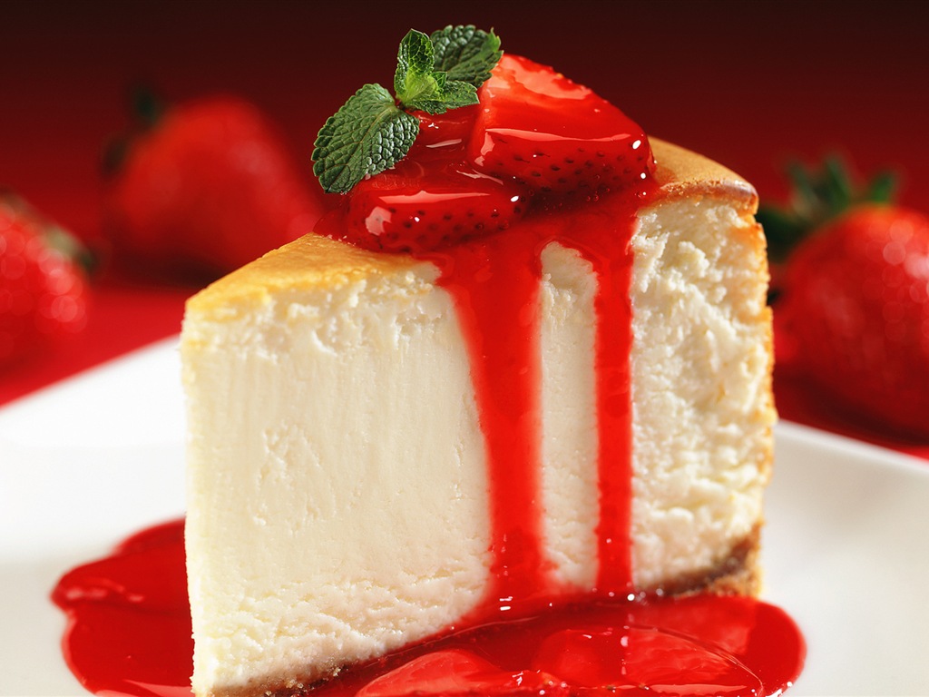 Délicieux gâteau fraises fonds d'écran HD #8 - 1024x768