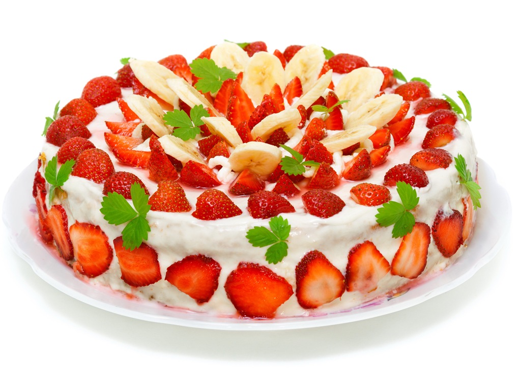 Délicieux gâteau fraises fonds d'écran HD #17 - 1024x768