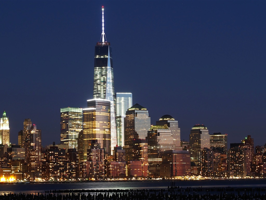 美国纽约帝国大厦 城市夜景 高清壁纸4 - 1024x768
