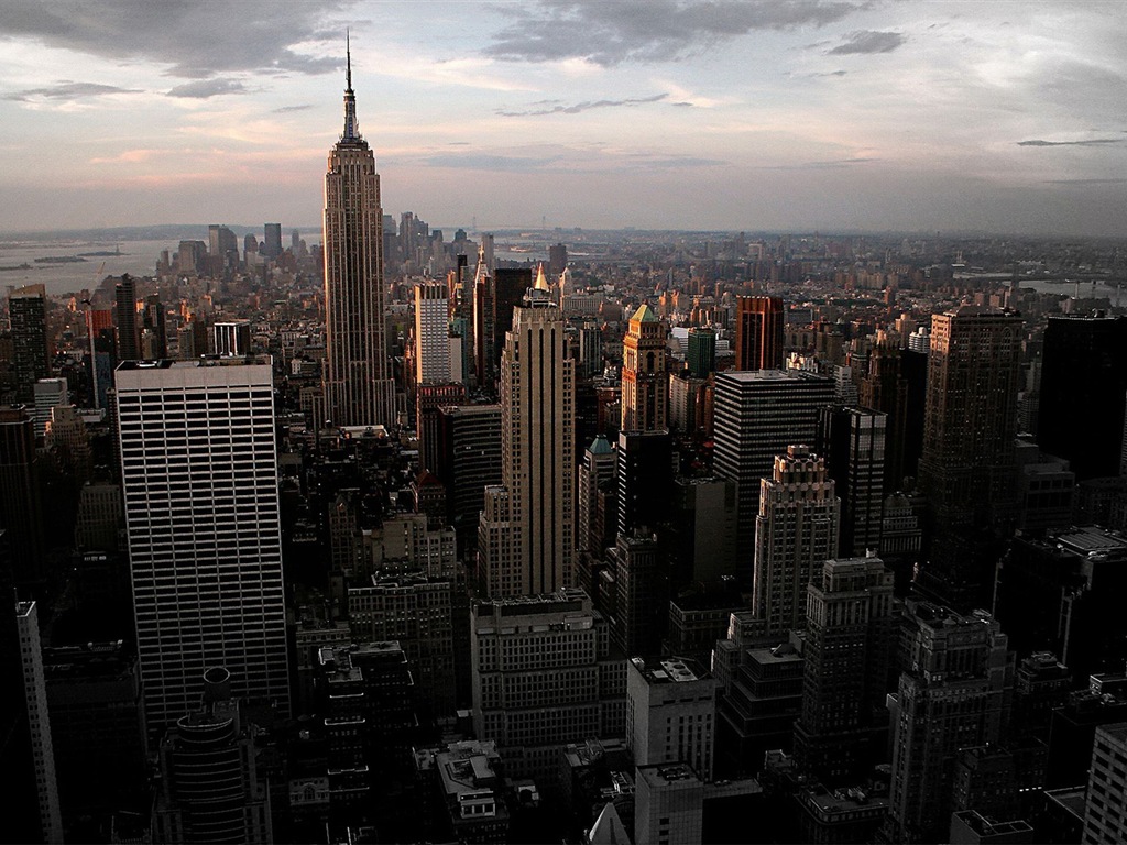 Empire State Building v New Yorku, město noci HD tapety na plochu #8 - 1024x768