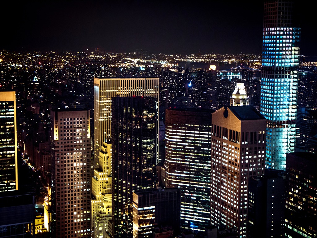 Empire State Building v New Yorku, město noci HD tapety na plochu #9 - 1024x768