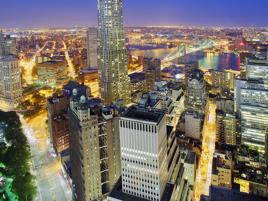 Empire State Building v New Yorku, město noci HD tapety na plochu #16 - 1024x768