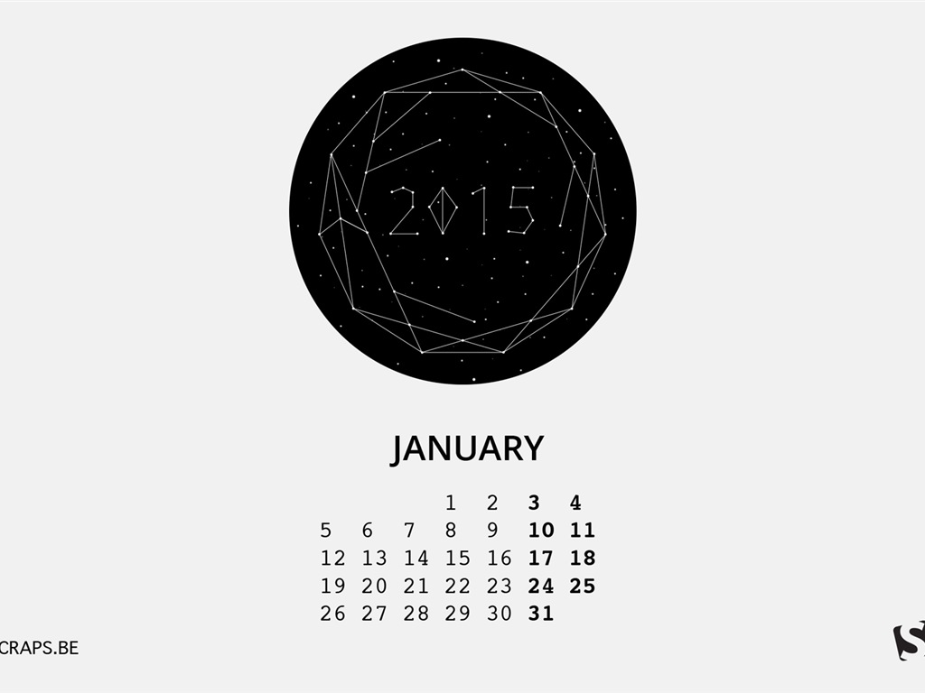 Januar 2015 Kalender Wallpaper (2) #3 - 1024x768