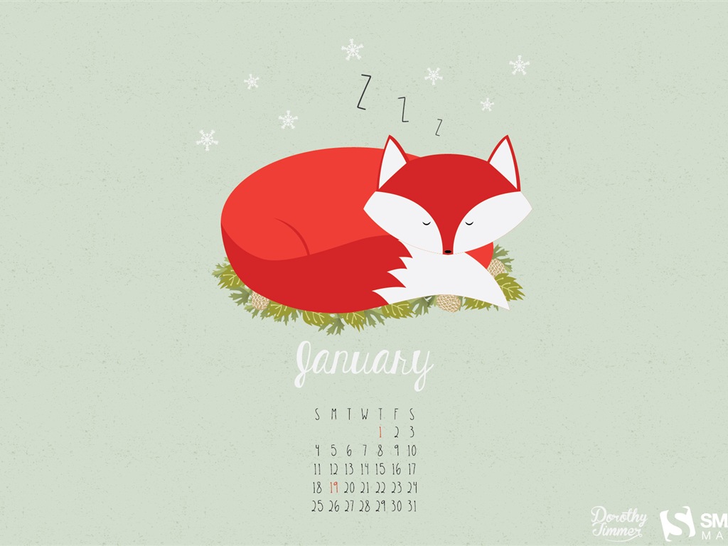 Januar 2015 Kalender Wallpaper (2) #15 - 1024x768