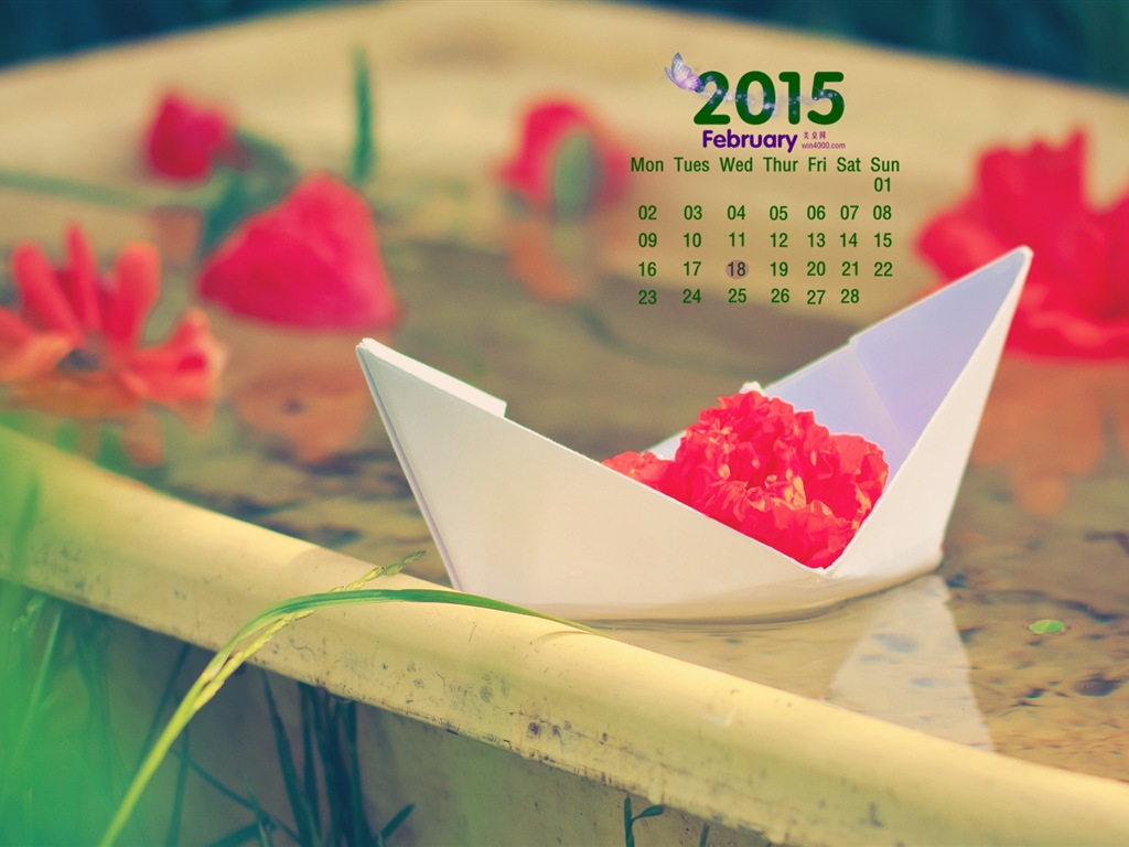 February 2015 Calendar wallpaper (1) #3 - 1024x768