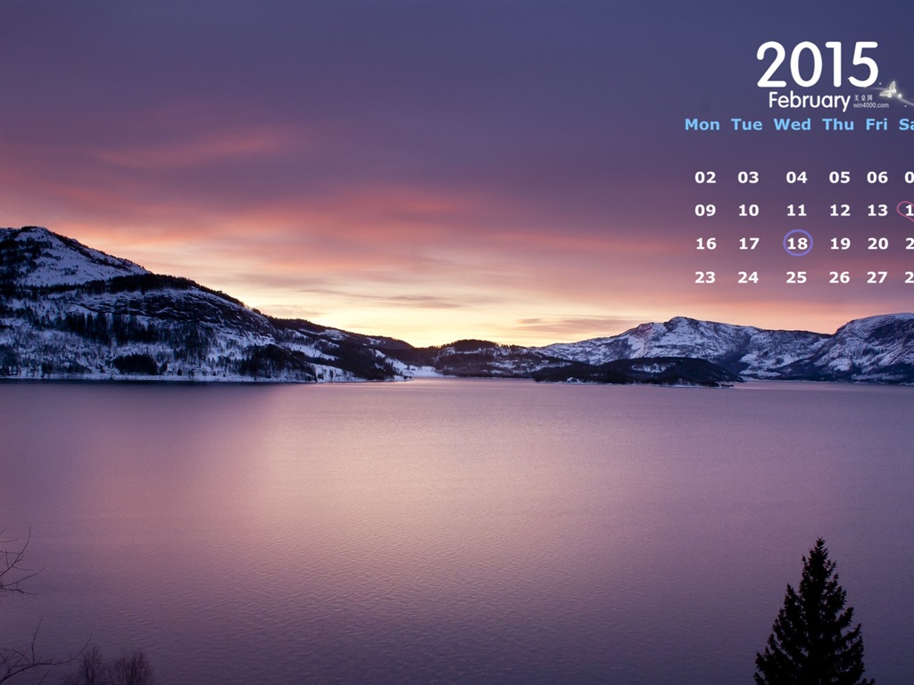 February 2015 Calendar wallpaper (1) #14 - 1024x768
