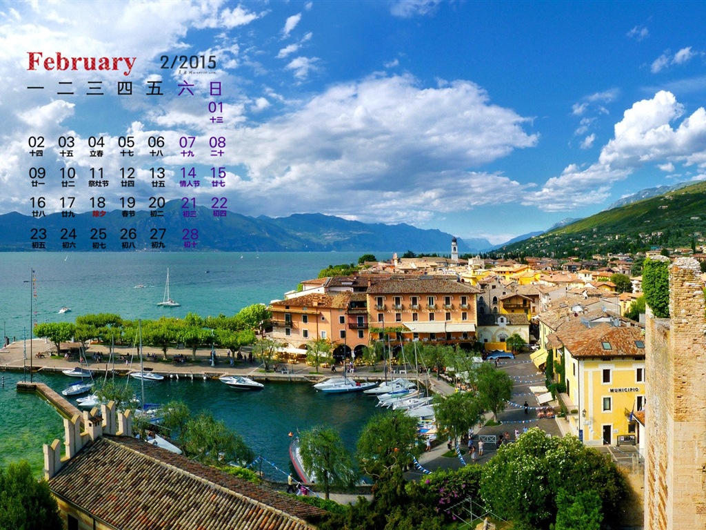 Februar 2015 Kalender Wallpaper (1) #16 - 1024x768