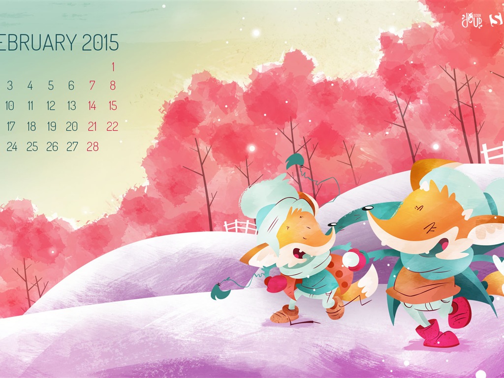 February 2015 Calendar wallpaper (2) #1 - 1024x768