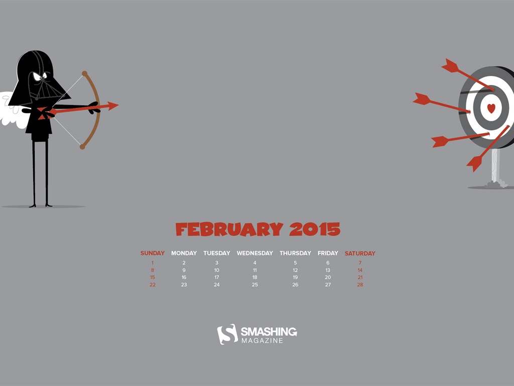 February 2015 Calendar wallpaper (2) #13 - 1024x768
