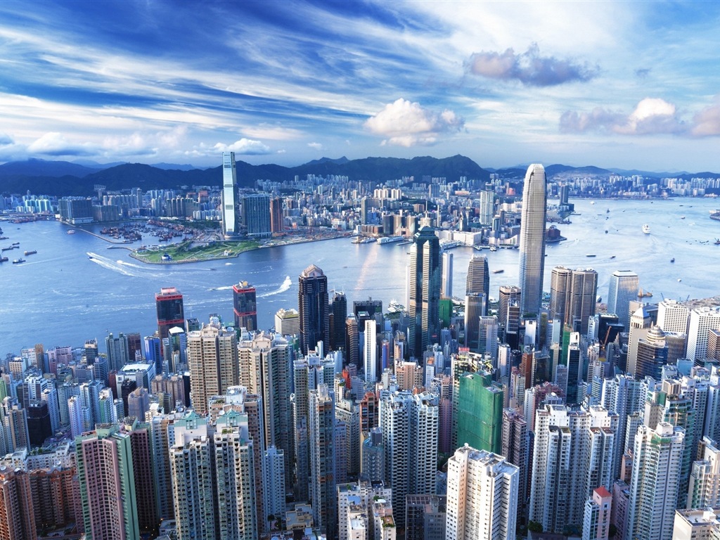 홍콩의 도시 풍경 아름다운 HD 배경 화면 #1 - 1024x768