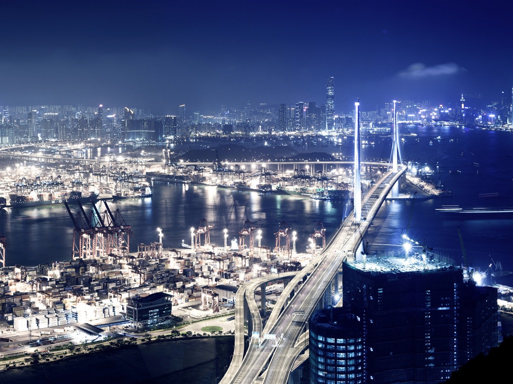 홍콩의 도시 풍경 아름다운 HD 배경 화면 #3 - 1024x768