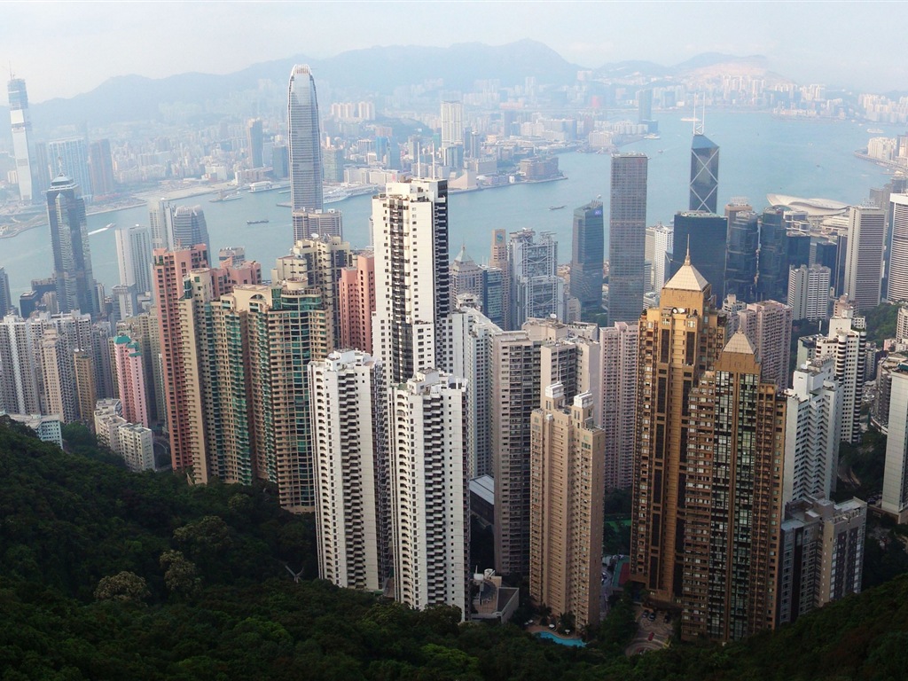 Городской пейзаж красивые обои HD Гонконга #6 - 1024x768