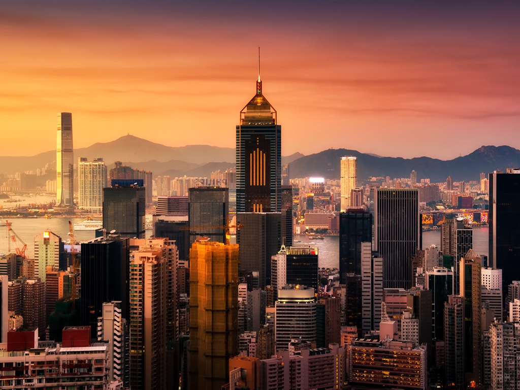 홍콩의 도시 풍경 아름다운 HD 배경 화면 #7 - 1024x768