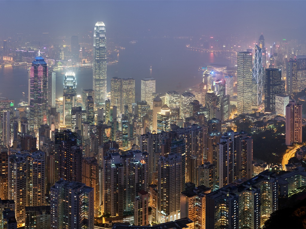 홍콩의 도시 풍경 아름다운 HD 배경 화면 #12 - 1024x768