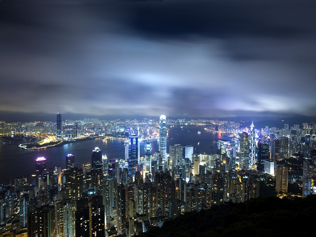 홍콩의 도시 풍경 아름다운 HD 배경 화면 #16 - 1024x768