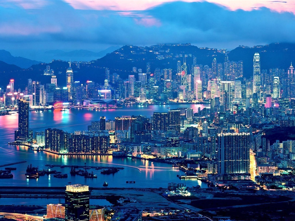Paisaje urbano fondos de pantalla HD hermosas de Hong Kong #17 - 1024x768