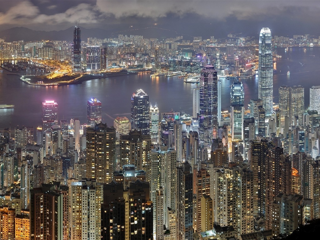 Hong Kong je Městská krajina krásné HD tapety na plochu #18 - 1024x768
