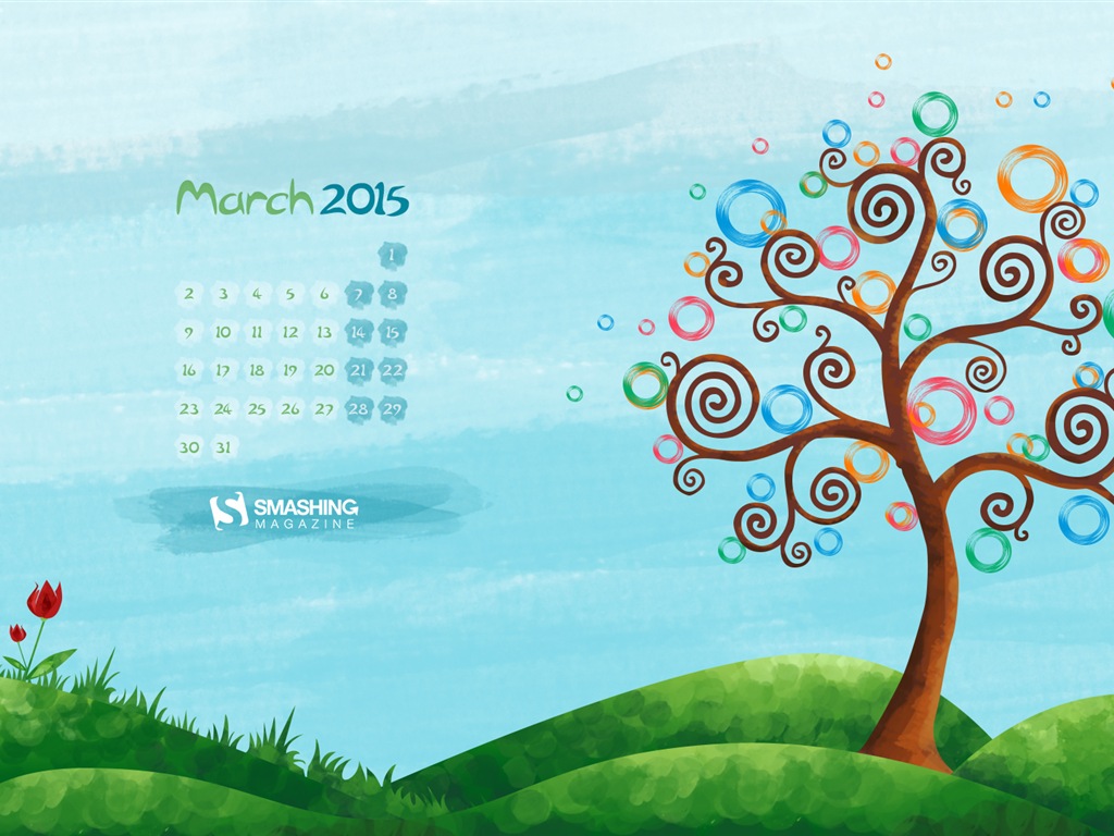 March 2015 Calendar wallpaper (2) #1 - 1024x768
