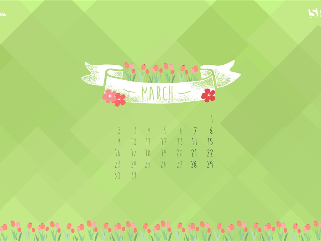 Март 2015 Календарь обои (2) #2 - 1024x768