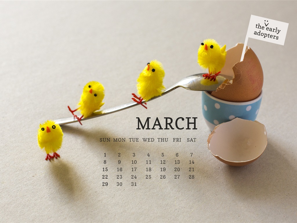 Март 2015 Календарь обои (2) #5 - 1024x768