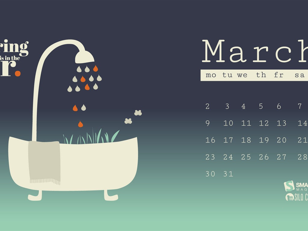 Март 2015 Календарь обои (2) #17 - 1024x768