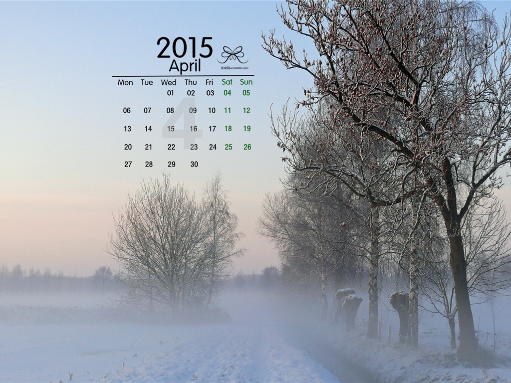 April 2015 Kalender Wallpaper (2) #10 - 1024x768