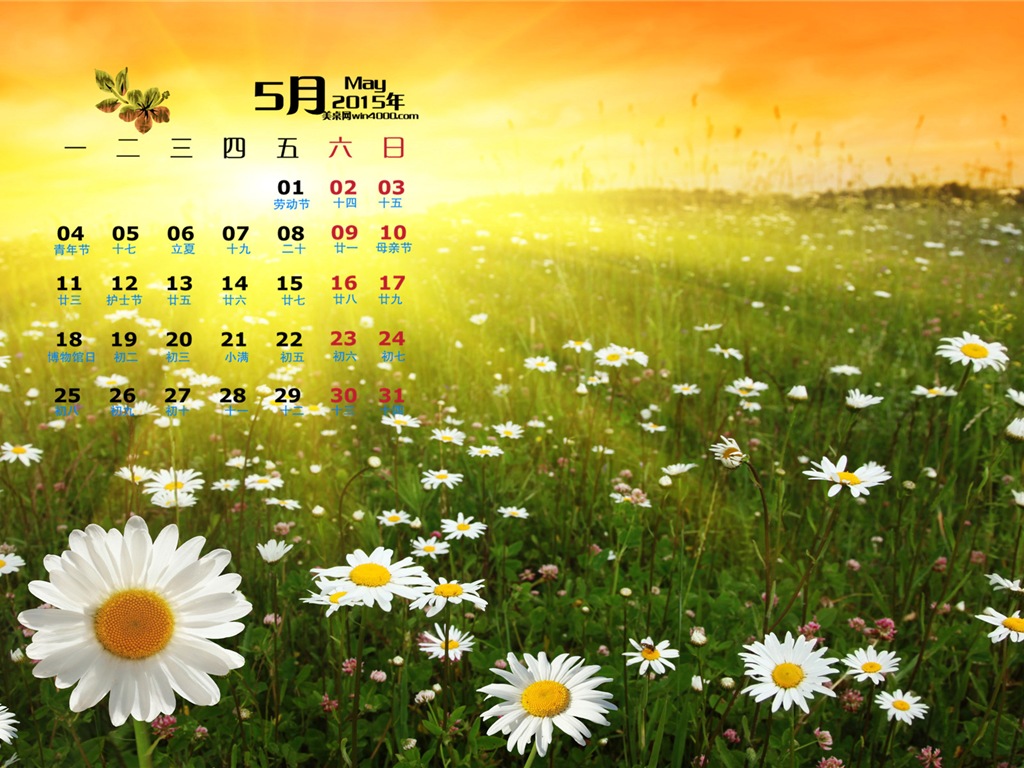 Май 2015 календарный обои (1) #15 - 1024x768