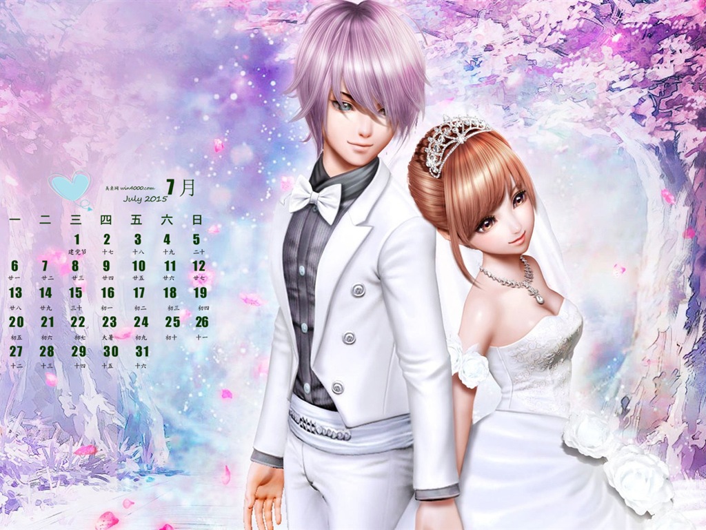 Juli 2015 Kalender Wallpaper (1) #3 - 1024x768