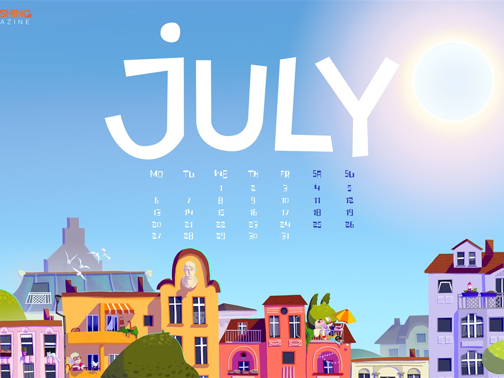 Juli 2015 Kalender Wallpaper (2) #1 - 1024x768