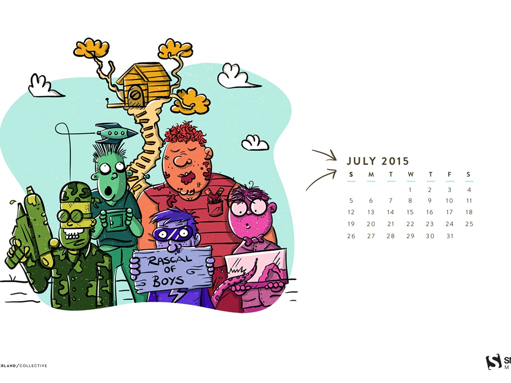 Juli 2015 Kalender Wallpaper (2) #9 - 1024x768