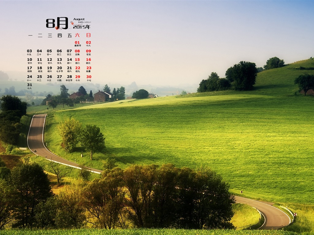 08. 2015 kalendář tapety (1) #1 - 1024x768