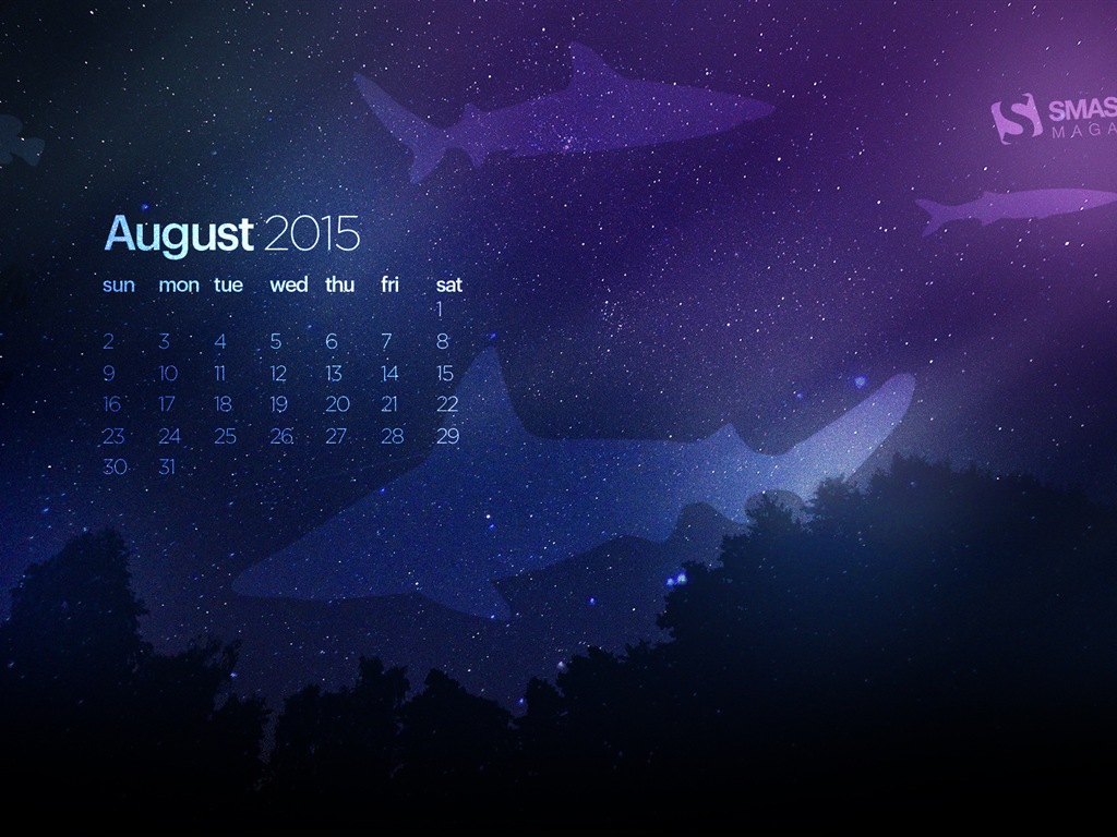 August 2015 calendar wallpaper (2) #19 - 1024x768