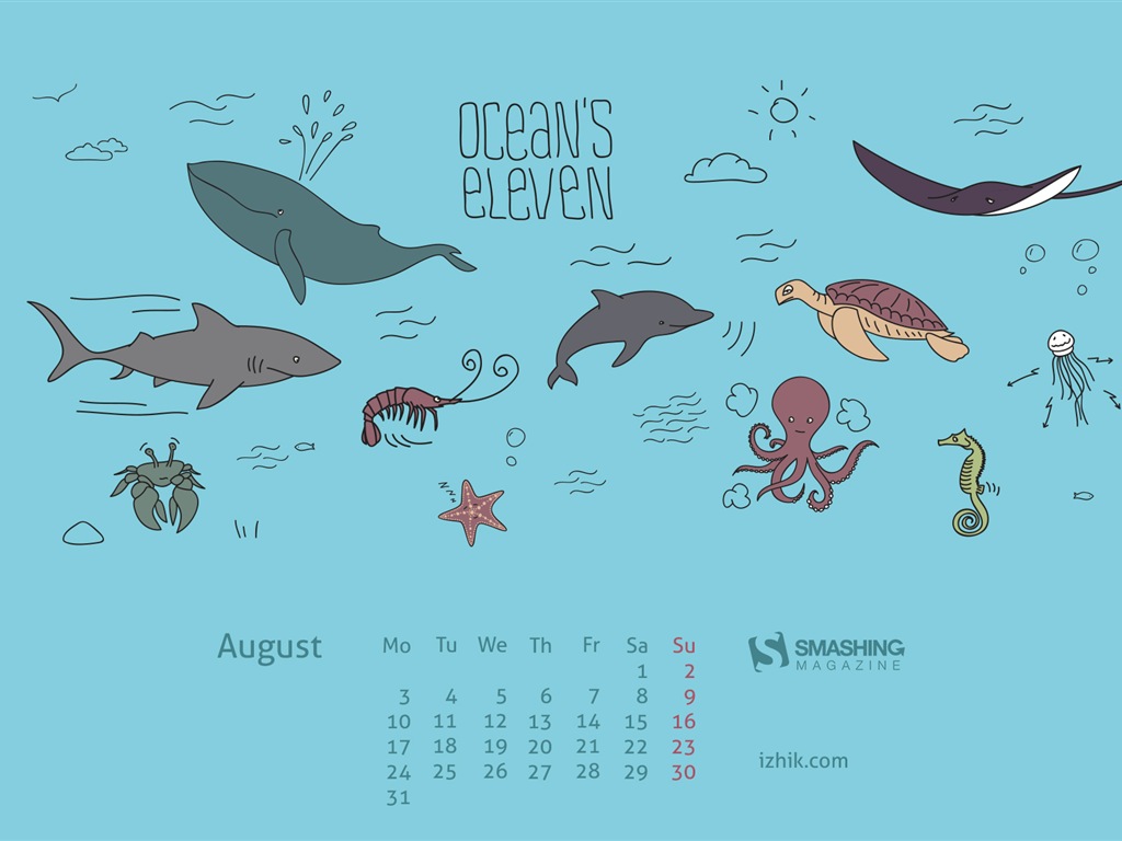 August 2015 Kalender Wallpaper (2) #20 - 1024x768