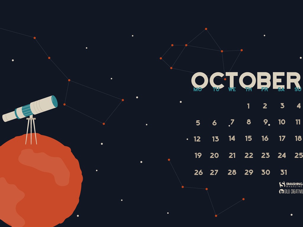 October 2015 calendar wallpaper (2) #9 - 1024x768