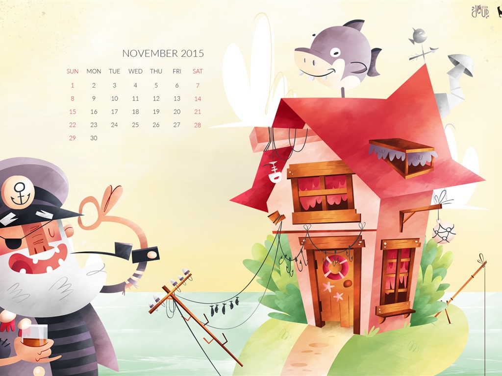 November 2015 Kalender Wallpaper (2) #10 - 1024x768