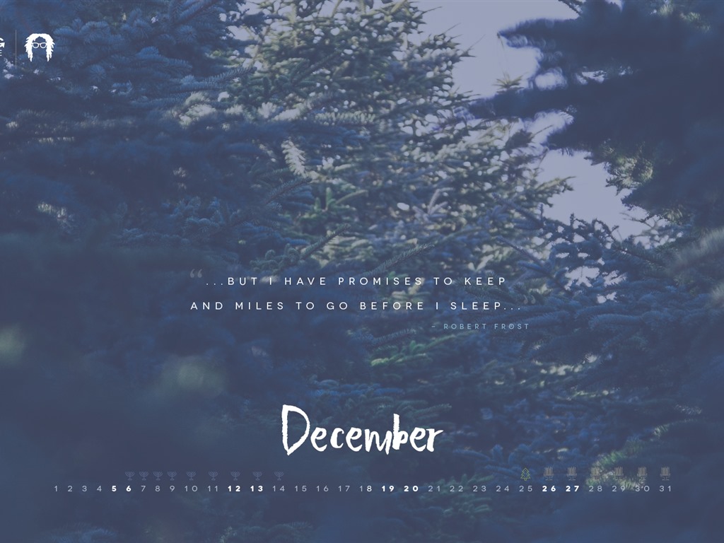 Décembre 2015 Calendrier fond d'écran (2) #12 - 1024x768