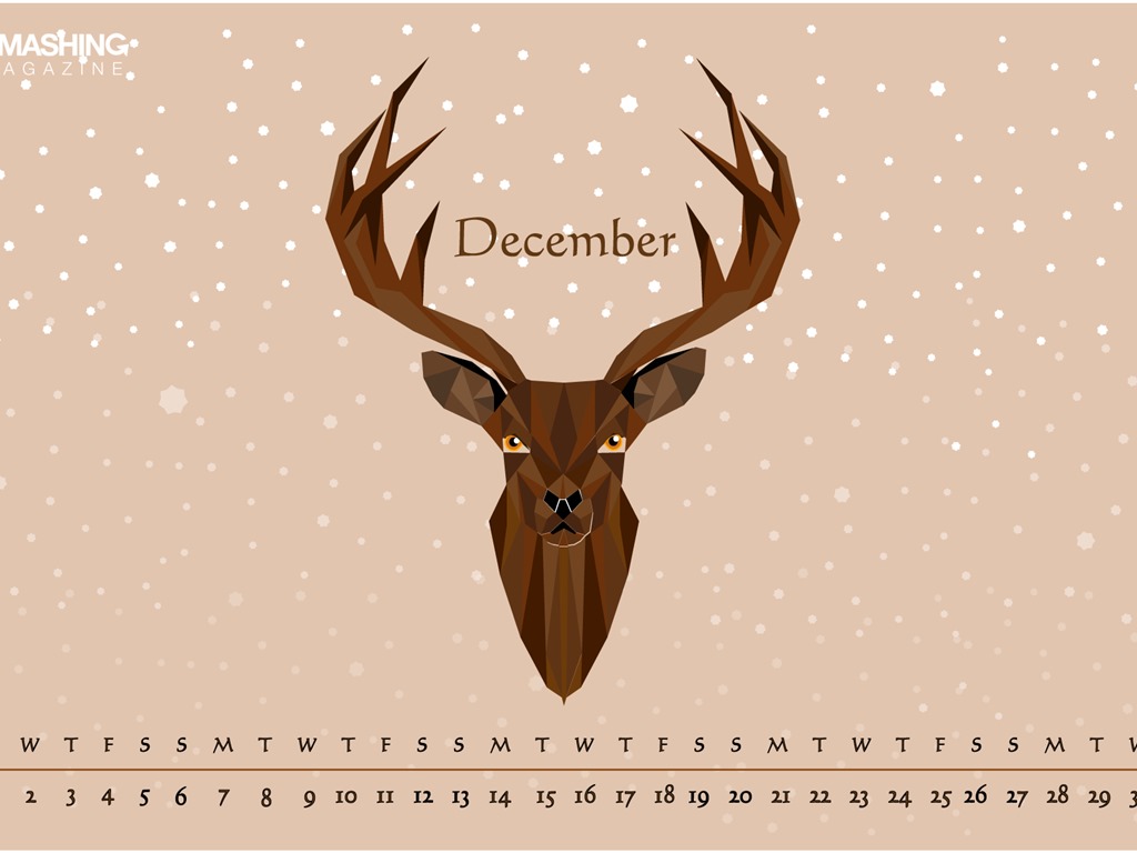 Декабрь 2015 Календарь обои (2) #13 - 1024x768